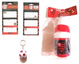 Kit Torcedor Flamengo garrafa extensiveletiqueta escolarchaveiro bola Kit Torcedor Flamengo garrafa extensiveletiqueta escolarchaveiro bola