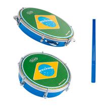 Kit Torcida Brasil Izzo Pandeiro 10 Pol Azul E Tamborim Com Baqueta Kit Torcida Brasil Izzo Pandeiro 10 Pol Azul E Tamborim Com Baqueta