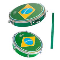 Kit Torcida Brasil Izzo Pandeiro 10 Pol Verde E Tamborim Com Baqueta Kit Torcida Brasil Izzo Pandeiro 10 Pol Verde E Tamborim Com Baqueta