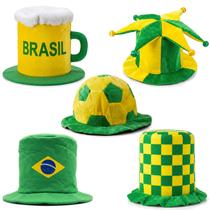 Kit Torcida Do Brasil Futebol Copa Do Mundo Com 5 Peças Chapéus E Cartolas Kit Torcida Do Brasil Futebol Copa Do Mundo Com 5 Peças Chapéus E Cartolas