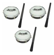 Kit Torelli Com 3 Tamborim Preto Tt404 Com Baqueta Kit Torelli Com 3 Tamborim Preto Tt404 Com Baqueta
