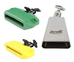 Kit Torelli Par De Bloco Sonoro E Cowbell 4''