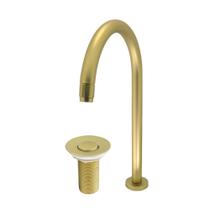 Kit Torneira Banheiro Bancada Dourado Luxo + 1 Válvula Click Metal