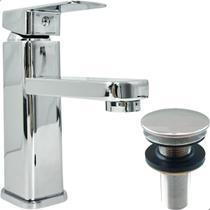 Kit Torneira Banheiro Cromada Bica Baixa E Valvula Click ⅞ Aço Inox Brilhoso Torneira Monocomando Misturador Bancada Lavabo E Ralo De Pia 3cm Kit Torneira Banheiro Cromada Bica Baixa E Valvula Click ⅞ Aço Inox Brilhoso Torneira Monocomando Misturador Bancada Lavabo E Ralo De Pia 3cm