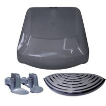 Kit Torneira Cinza Latina P355 + Bandeja Prata + Topo Tampa
