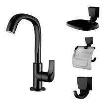 Kit Torneira com Acessórios Fitt 2004 F61 Preto Lorenzetti 7140095