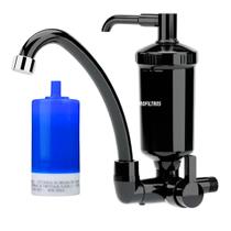 Kit Torneira com Filtro Purificador de Água Hidrofiltros 907-2363 Preta + 1 Refil Extra 904-0005