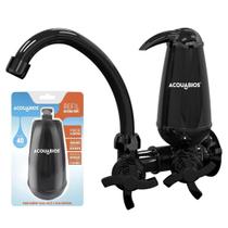 Kit Torneira Cozinha de Parede com Filtro Acquabios 1006-0122 Preta + 1 Refil Extra 1007-0004