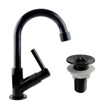 Kit Torneira de Banheiro Lavatório Preta 1198 Abs + Valvula 7/8 Black PRETO Cód. 2123 Kit Torneira de Banheiro Lavatório Preta 1198 Abs + Valvula 7/8 Black PRETO Cód. 2123