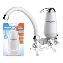 Kit Torneira de Cozinha para Parede com Filtro Acquabios 1006-0091 Branca + 1 Refil Extra