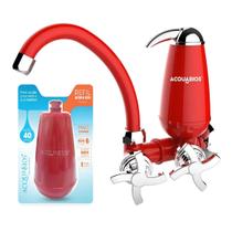 Kit Torneira de Cozinha para Parede com Filtro Acquabios 1006-0092 Vermelha + 1 Refil Extra Kit Torneira de Cozinha para Parede com Filtro Acquabios 1006-0092 Vermelha + 1 Refil Extra