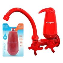 Kit Torneira de Cozinha Parede com Filtro Acquabios 1006-0123 Vermelha + 1 Refil Extra 1007-0003