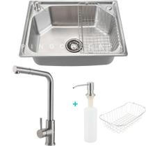 Kit Torneira gourmet Gurupi e cuba inox guarani com acessórios para cozinha