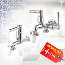 Kit Torneira Máquina de Lavar 2 Saídas abs1428 cr + Torneira Jardim Tanque abs 1130 cr Cód. 8805