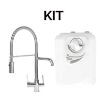 Kit Torneira Monocomando Entrada p/ Filtro Cromada Cozinha + Aquecedor Cardal 4T 6400W 220V
