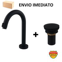 KIT Torneira p/ Lavatório Abertura na Ponta Preta (Link Slim Tube) + Válvula Saída D'água Preta 1" Polegada MQC KIT Torneira p/ Lavatório Abertura na Ponta Preta (Link Slim Tube) + Válvula Saída D'água Preta 1" Polegada MQC