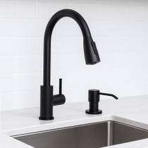 Kit Torneira Preta Fosca Monocomando Dispenser Embutido Preto Fosco Design Moderno e Funcional para Cozinhas WESTING by BSMIX Kit Torneira Preta Fosca Monocomando Dispenser Embutido Preto Fosco Design Moderno e Funcional para Cozinhas WESTING by BSMIX