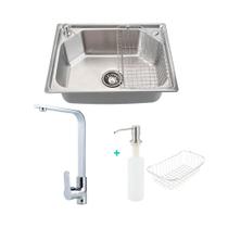 Kit Torneira Tapajós e cuba inox guarani com acessórios para cozinha