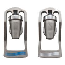 Kit Torneiras Lazários Cinza Detalhes Branco/Azul FR600 IBBL