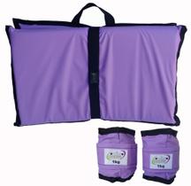 Kit Tornozeleira 1KG Nylon Lilás + Colchonete Dobravel Lilás Kit Tornozeleira 1KG Nylon Lilás + Colchonete Dobravel Lilás