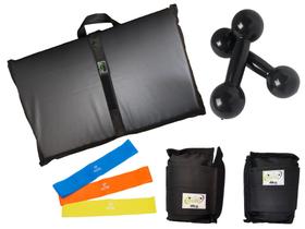 Kit Tornozeleira 4KG Nylon Preto + Halteres 4KG Preto + Colchonete Dobravel Preto + MiniBand Kit Tornozeleira 4KG Nylon Preto + Halteres 4KG Preto + Colchonete Dobravel Preto + MiniBand