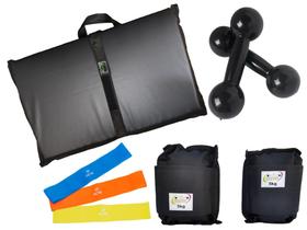 Kit Tornozeleira 5KG Nylon Preto + Halteres 5KG Preto + Colchonete Dobravel Preto + MiniBand Kit Tornozeleira 5KG Nylon Preto + Halteres 5KG Preto + Colchonete Dobravel Preto + MiniBand