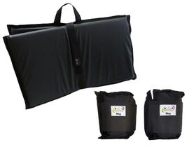 Kit Tornozeleira 6KG Nylon Preto + Colchonete Dobravel Preto