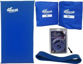 kit tornozeleira peso 3 kg colchonete academia e mini band forte elástico para exercícios