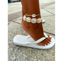 Kit Tornozeleiras conjunto de Búzios verdadeiros e pérolas Kit Tornozeleiras conjunto de Búzios verdadeiros e pérolas