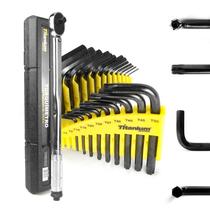 Kit Torquímetro Estalo Meia Pol 28210 Nm Jogo de Chaves Allen e Torx 22 Peças Titanium Platina Kit Torquímetro Estalo Meia Pol 28210 Nm Jogo de Chaves Allen e Torx 22 Peças Titanium Platina