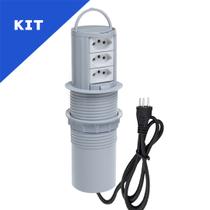 Kit Torres De Tomadas Totem Manual Com Alça 3 Tomadas 20A
