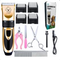 Kit Tosa Completo para Pets Máquina de Cortar Pelo para Animais de Estimação