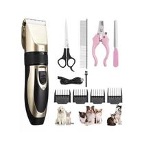Kit Tosa para Pets Solução Completa para Cães e Gatos com Máquina de Tosar Lixa Pente Cortador de Unha Recarregável USB Kit Tosa para Pets Solução Completa para Cães e Gatos com Máquina de Tosar Lixa Pente Cortador de Unha Recarregável USB