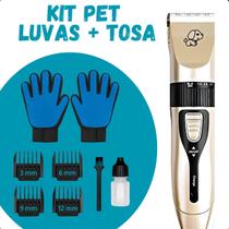 KIT Tosa Pet com de Luvas Tira Pêlos bateria de longa duração KIT Tosa Pet com de Luvas Tira Pêlos bateria de longa duração