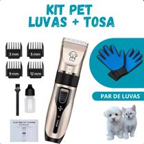 KIT Tosa Pet com Par de Luvas Tira Pêlos design moderno