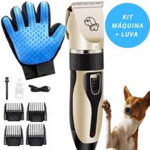 Kit Tosa Pet + Luvas Tira Pêlos Funcional E Portátil