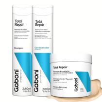 Kit Total Repair Reparação e Nutrição Imediata Shampoo + Condicionador + Máscara Gaboni