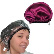 KIT Touca Banho Grande Touca Nero Cetim alisa o cabelo