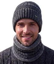 Kit Touca Boina Gorro Cachecol Beanie Forrada Lã Inverno