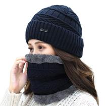 Kit Touca Boina Gorro Cachecol Beanie Forrada Lã Inverno
