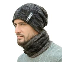 Kit Touca Boina Gorro Cachecol Gola Beanie Forrada Lã Inverno Frio Unissex Masculino Feminino Xbgboy Hswboy