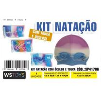 Kit touca c/ oculos natação - ws toys