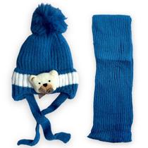 Kit Touca Cachecol Infantil Menino Menina Inverno Quentinha Frio