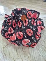 Kit touca cetim rosa+preta dupla face