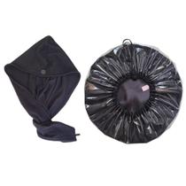 Kit Touca de Banho e Toalha Magica de Microfibra Preta