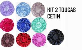 Kit Touca de Cetim Anti Frizz Cabelos 2 Unidades Cores Sortidas