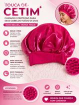 Kit Touca De Cetim Anti Frizz Escova Massageadora De Couro Cabeludo Kit Touca De Cetim Anti Frizz Escova Massageadora De Couro Cabeludo