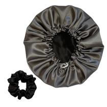 Kit Touca De Cetim Antifrizz Dupla Face + Scrunchie