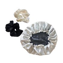 Kit Touca de Cetim Dupla Face + 2 Scrunchies de Cetim Aromá Kit Touca de Cetim Dupla Face + 2 Scrunchies de Cetim Aromá