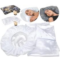 Kit Touca De Cetim Estampada Anti Frizz + Fronha Brinde